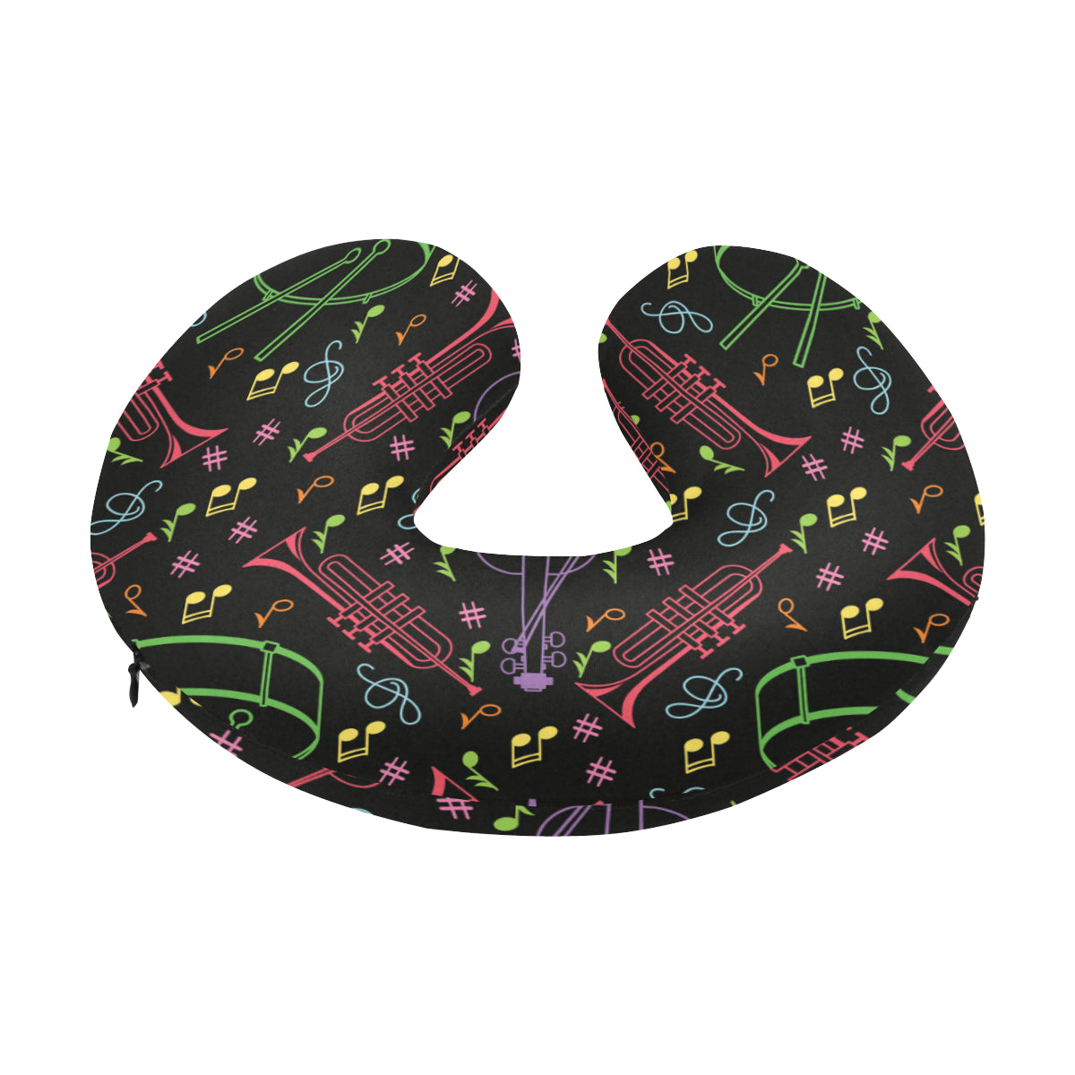 Cello Neon Pattern Print Design 02 U-Shaped Travel Neck Pillow