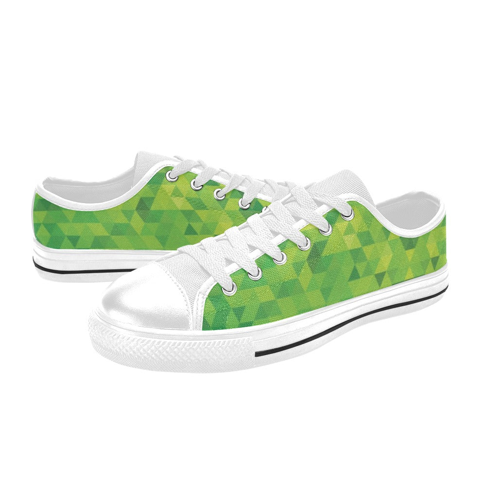 Geometric Print Design LKS402 Women's White Low Top Shoes
