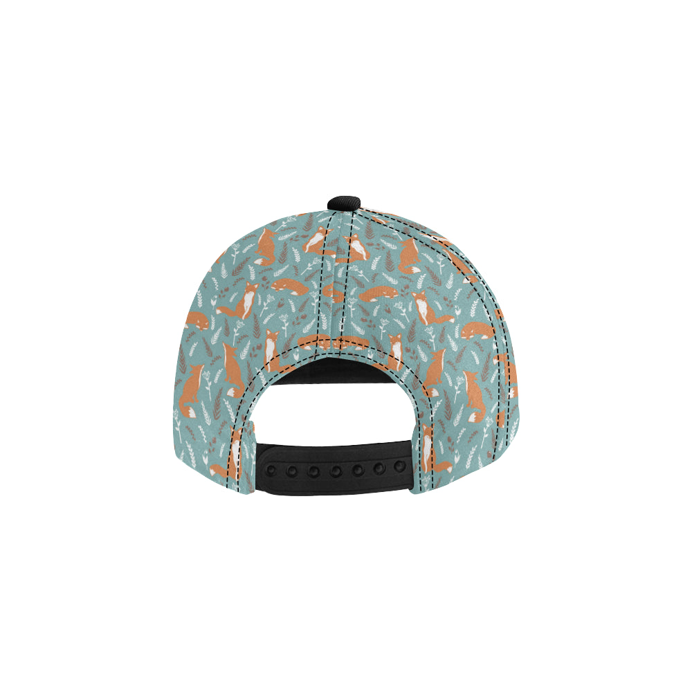 Fox Forest Print Pattern Snapback Cap