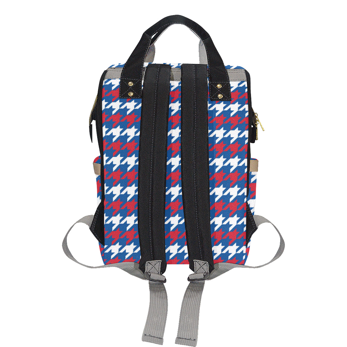 Patriotic Houndstooth Pattern Print Design A02 Diaper Bag Backpack