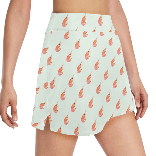 Shrimp Print Design LKS304 17" Golf & Pickleball Skort with Pockets