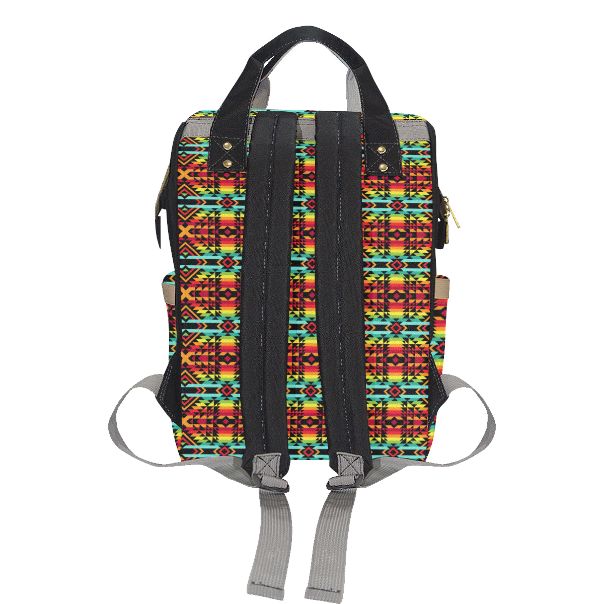 Kente Red Design African Print Diaper Bag Backpack