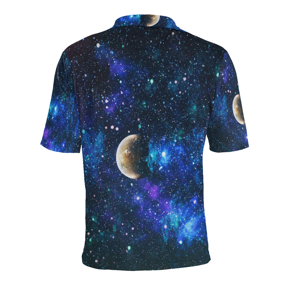 Galaxy Stardust Planet Space Print Men Polo Shirt
