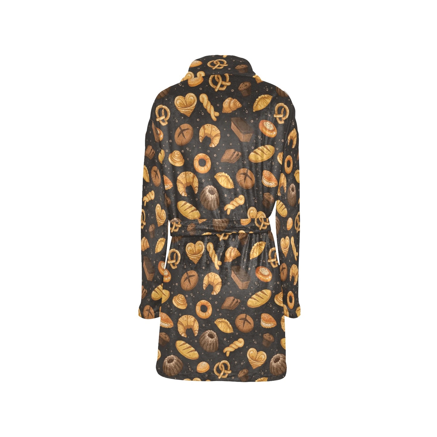 Bread Pattern Print Design 05 Women's Fleece Robe