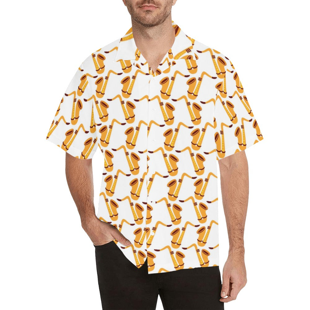Saxophone Print Design LKS404 Men's Men's Hawaiian Shirt