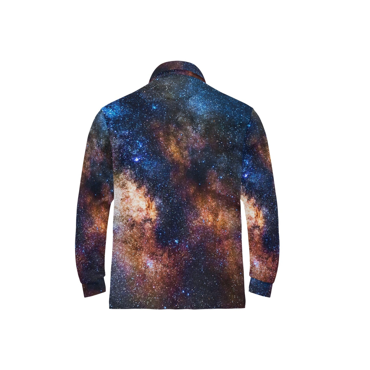 Celestial Milky way Galaxy Long Sleeve Polo Shirt For Men's