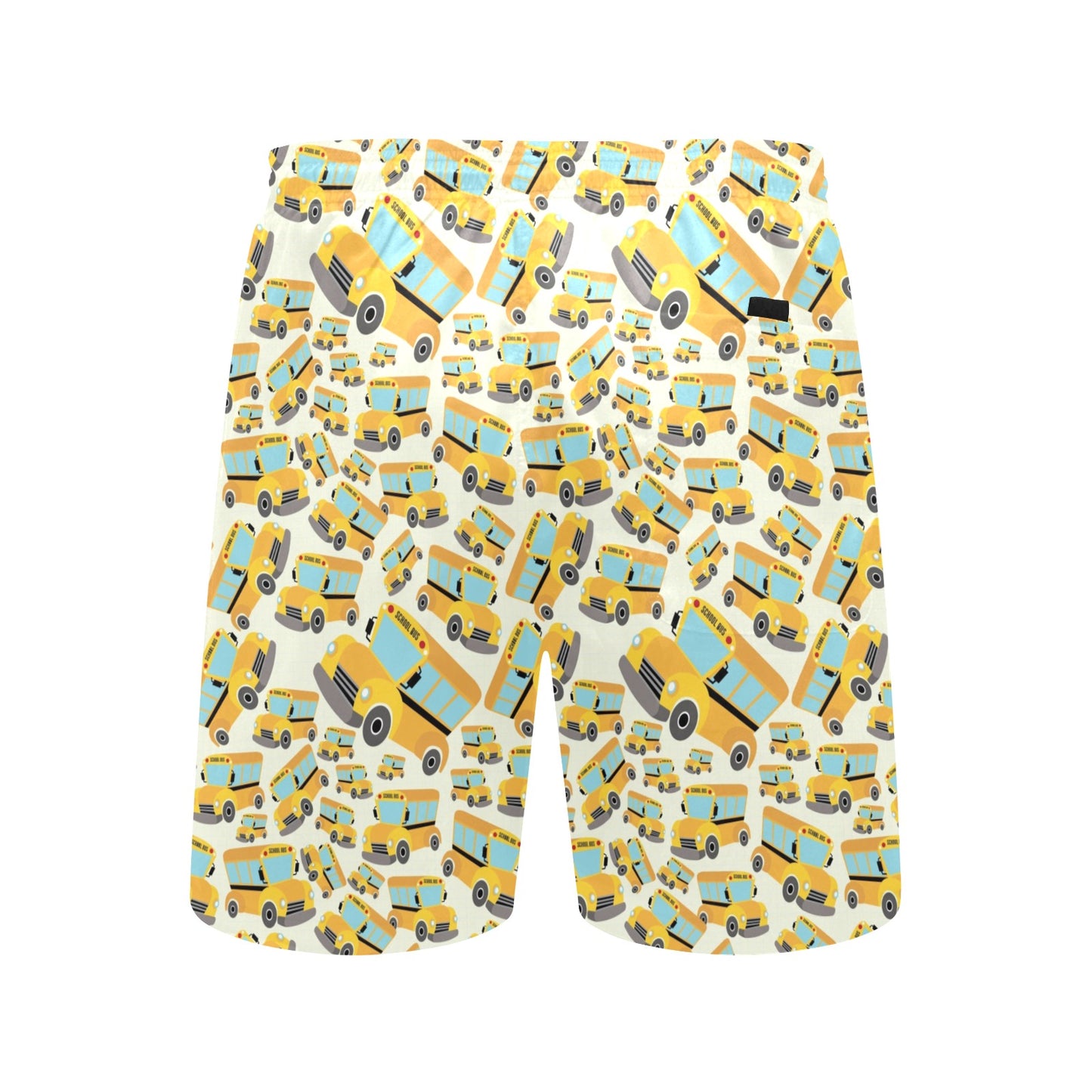 School Bus Print Design LKS301 Men's Swim Trunks Beach Shorts