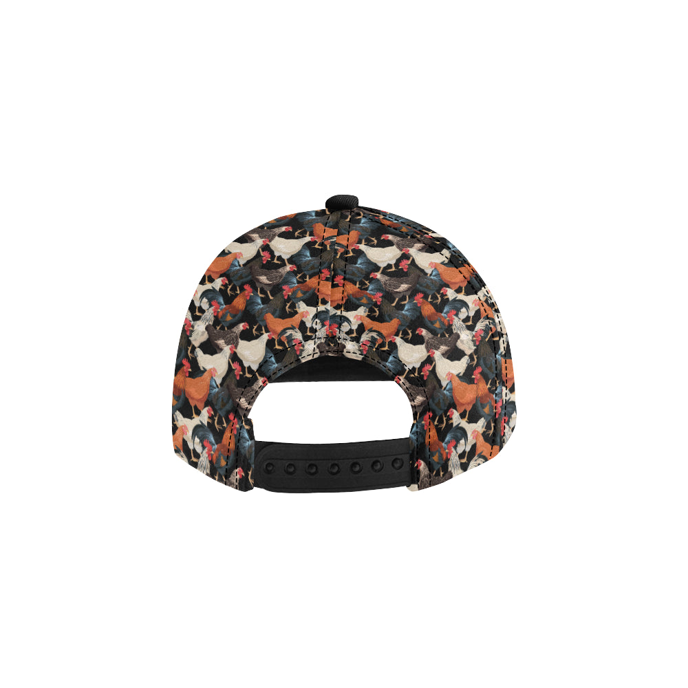 Chicken Print Pattern Snapback Cap