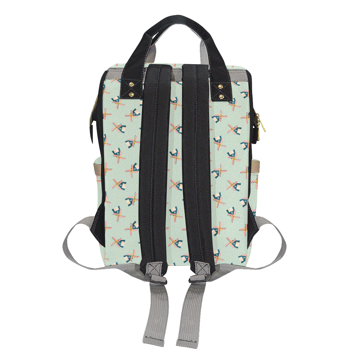 Windmill Pattern Print Design 02 Diaper Bag Backpack