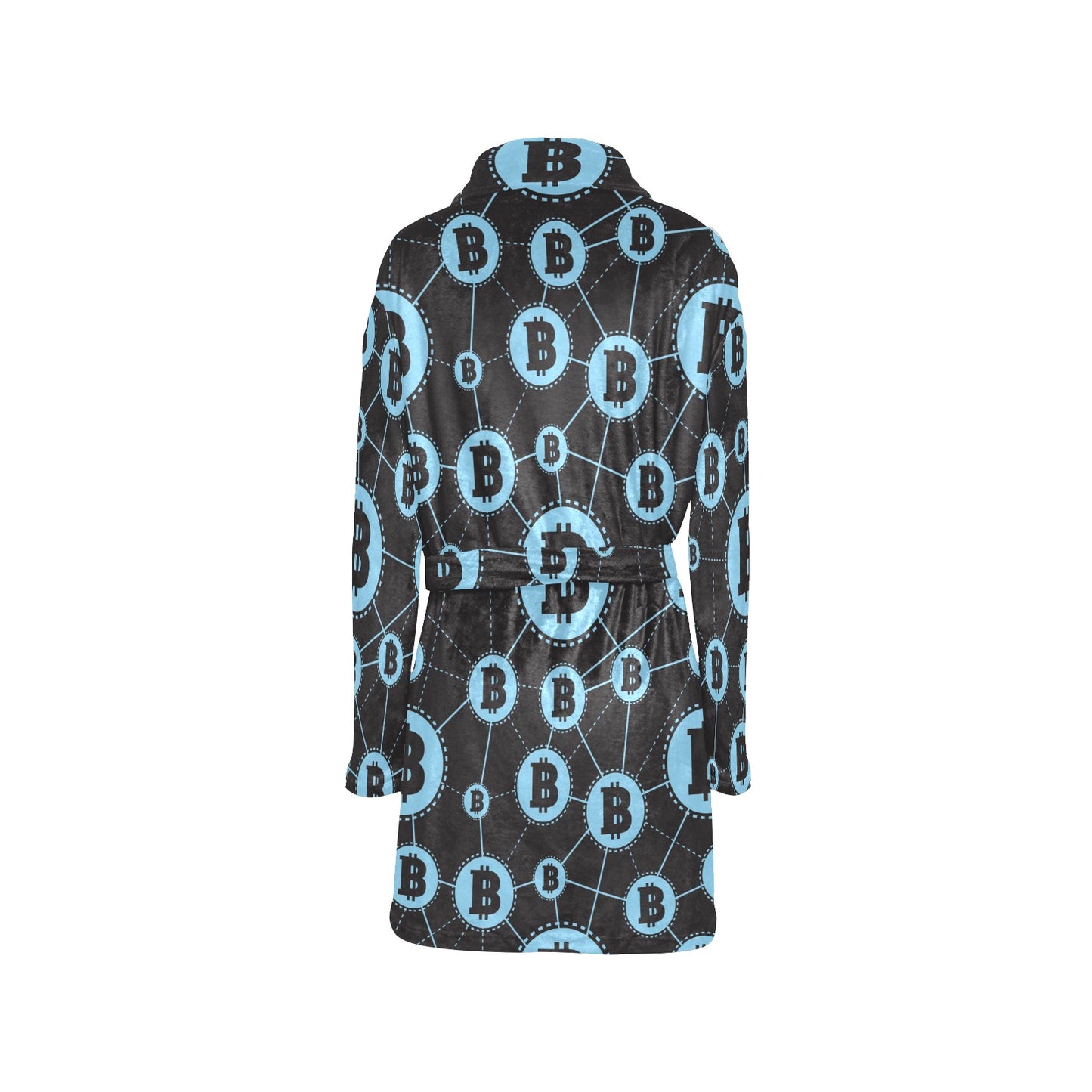 Cryptocurrency Pattern Print Design 02 Women's Fleece Robe