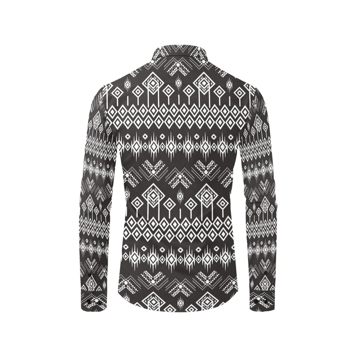 Tribal Pattern Print Design LKS304 Men's Long Sleeve Dress Shirt