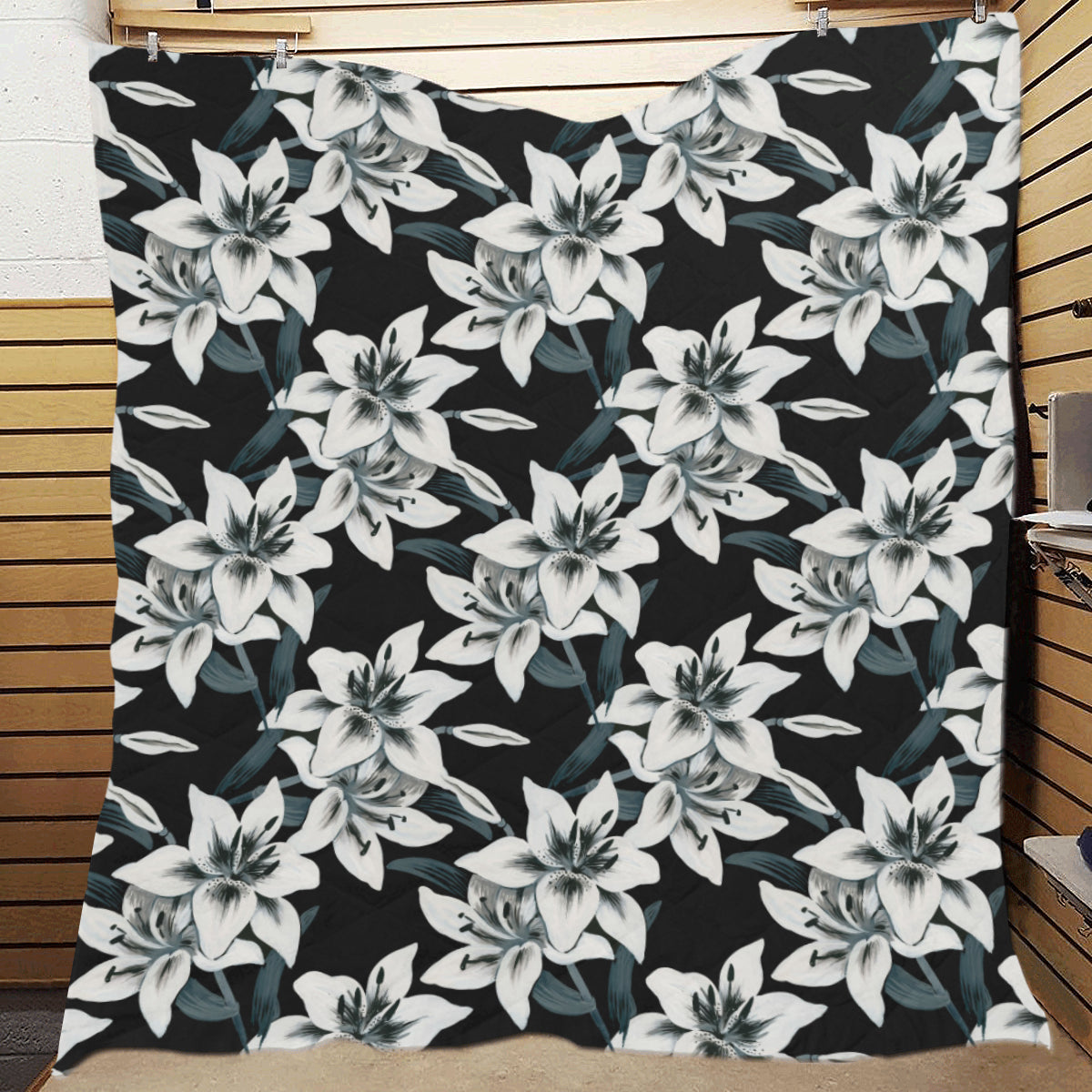 Lily Pattern Print Design 03 Premium Quilt