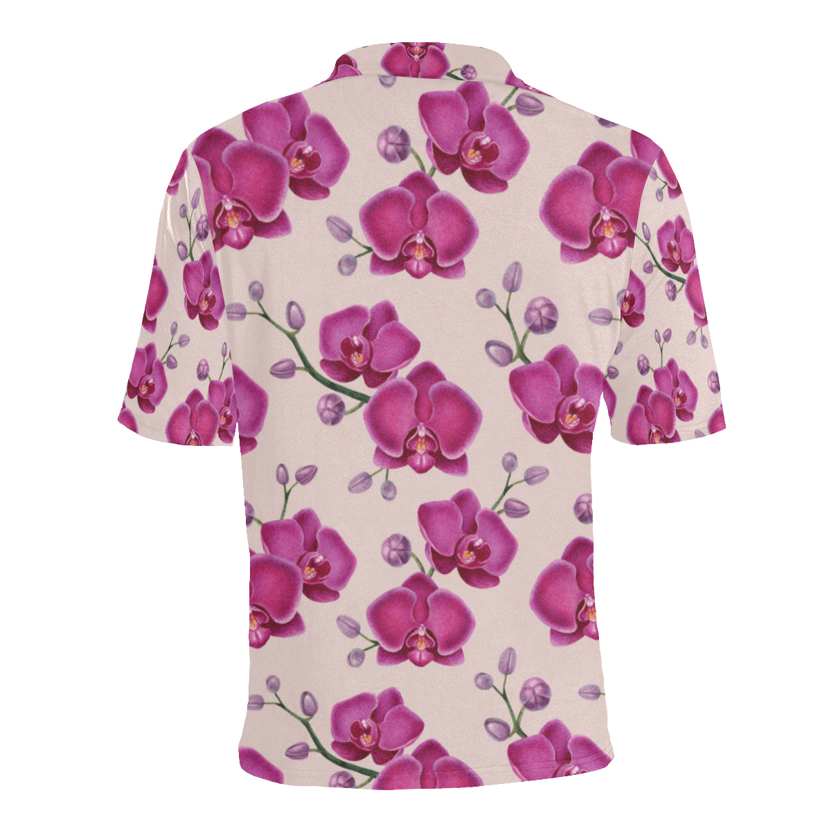 Orchid Pattern Print Design A02 Men Polo Shirt
