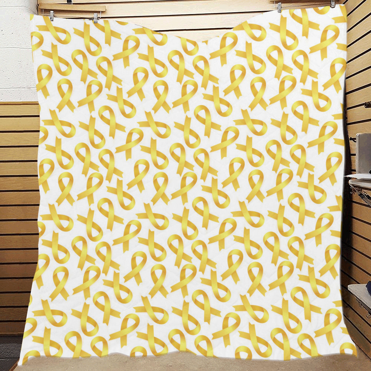 Childhood cancer Pattern Print Design 02 Premium Quilt