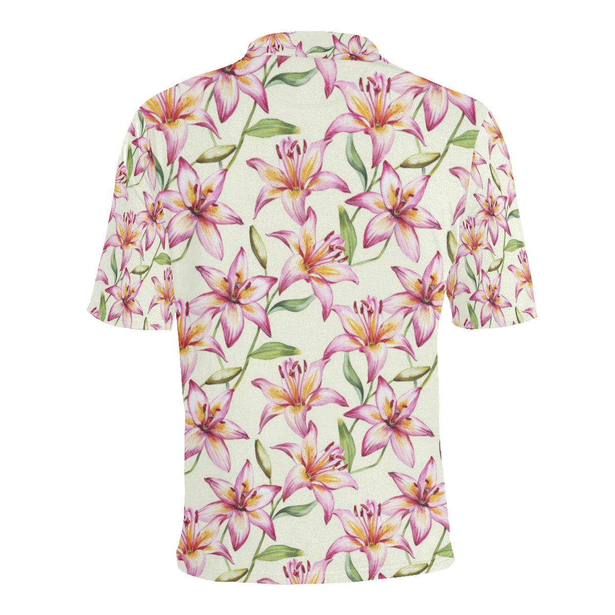 Lily Pattern Print Design LY011 Men Polo Shirt