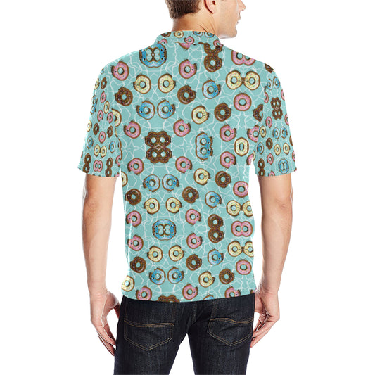 Emoji Donut Print Pattern Men Polo Shirt