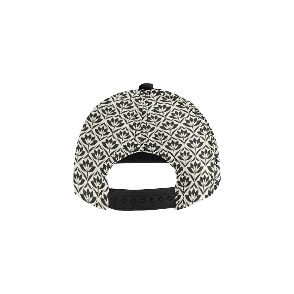 Lotus Pattern Print Snapback Cap