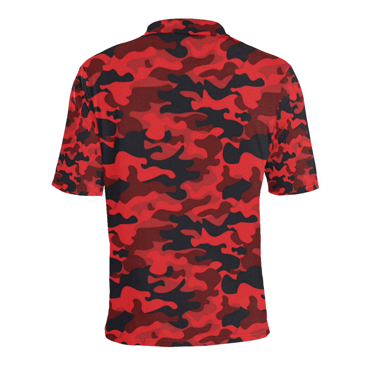 Camo Red Pattern Print Design 03 Men Polo Shirt