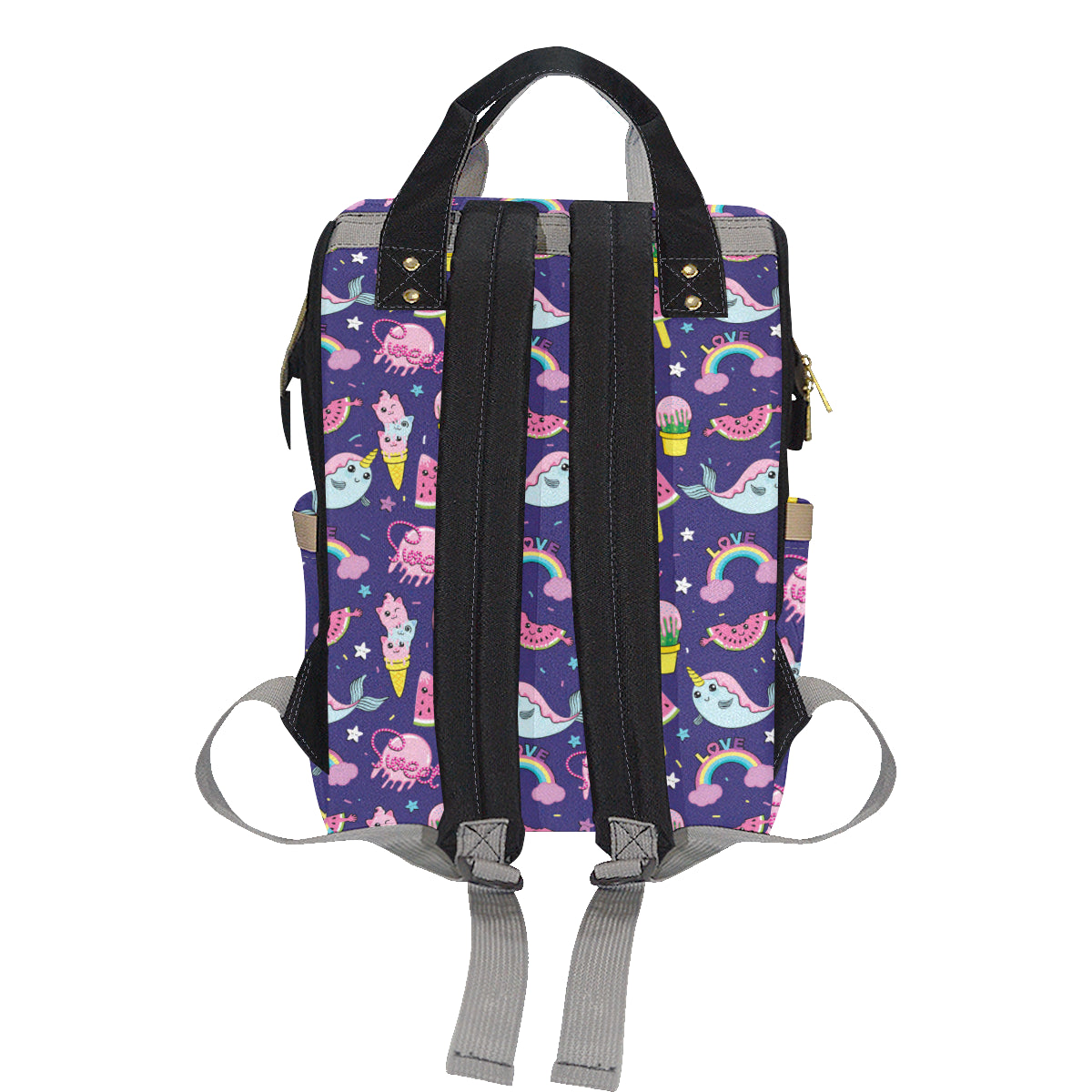 Narwhal Cute Pattern Print Design 02 Diaper Bag Backpack