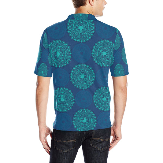 Medallion Pattern Print Design 04 Men Polo Shirt