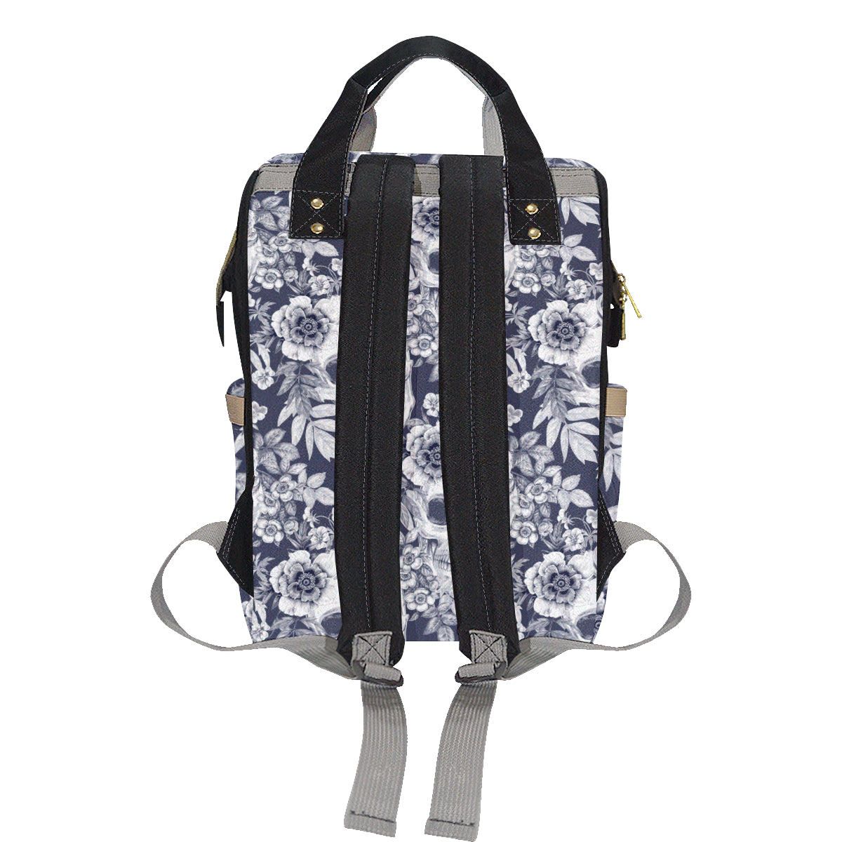 Skull Floral Beautiful Diaper Bag Backpack