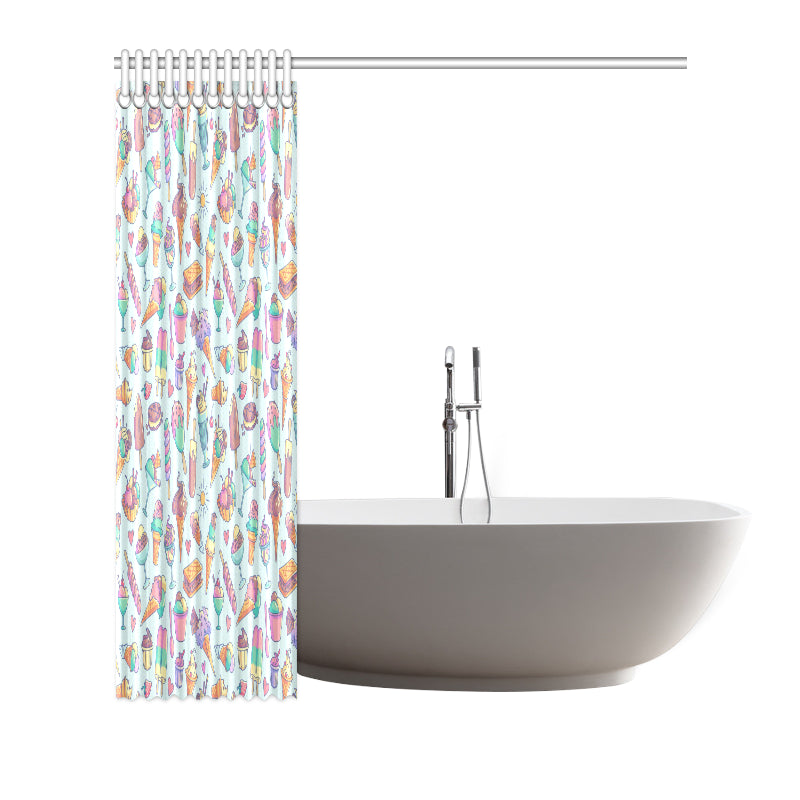 Ice Cream Pattern Print Design IC02 Shower Curtain