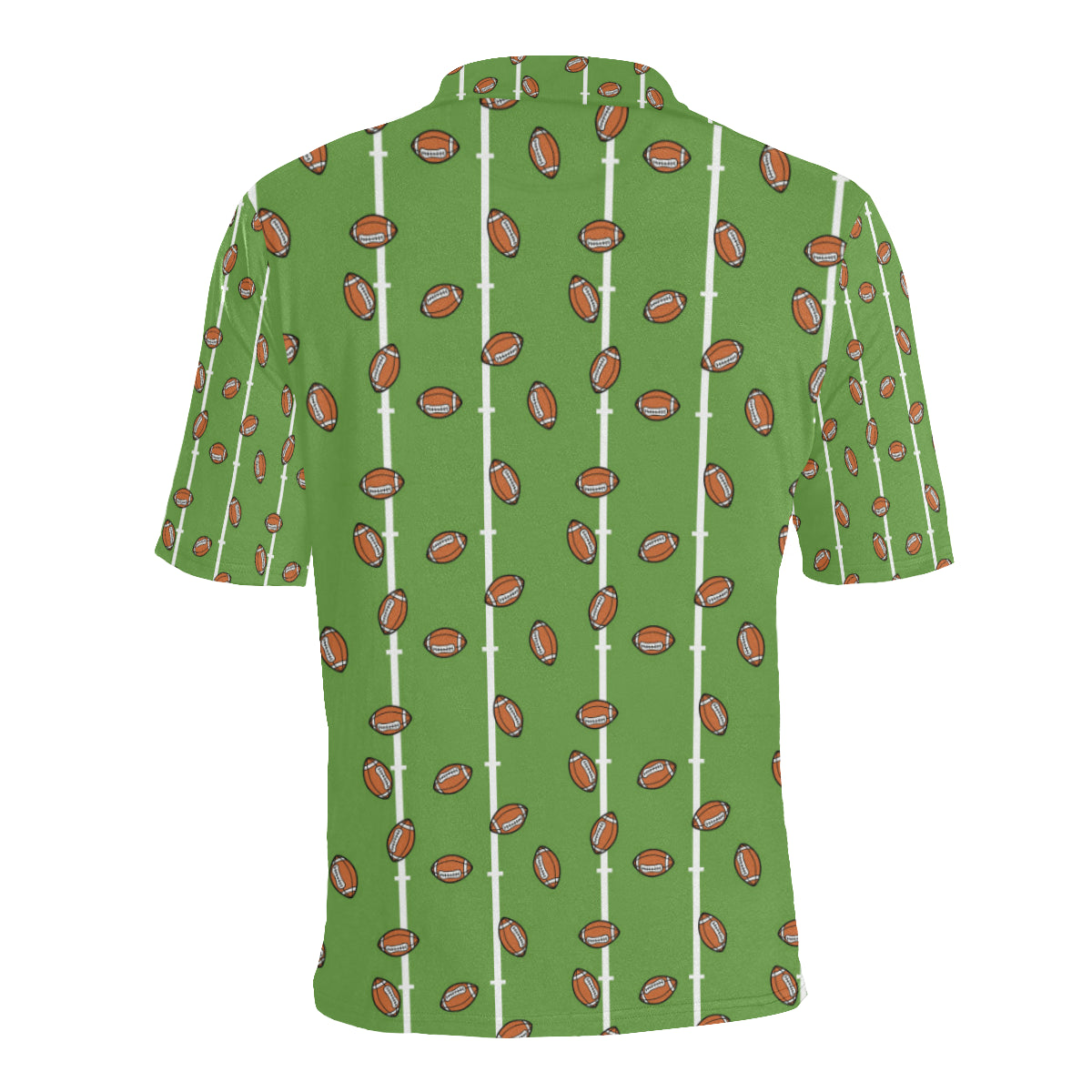 American Football on Field Themed Print Men Polo Shirt