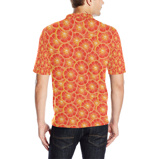 Grapefruit Pattern Print Design GF06 Men Polo Shirt