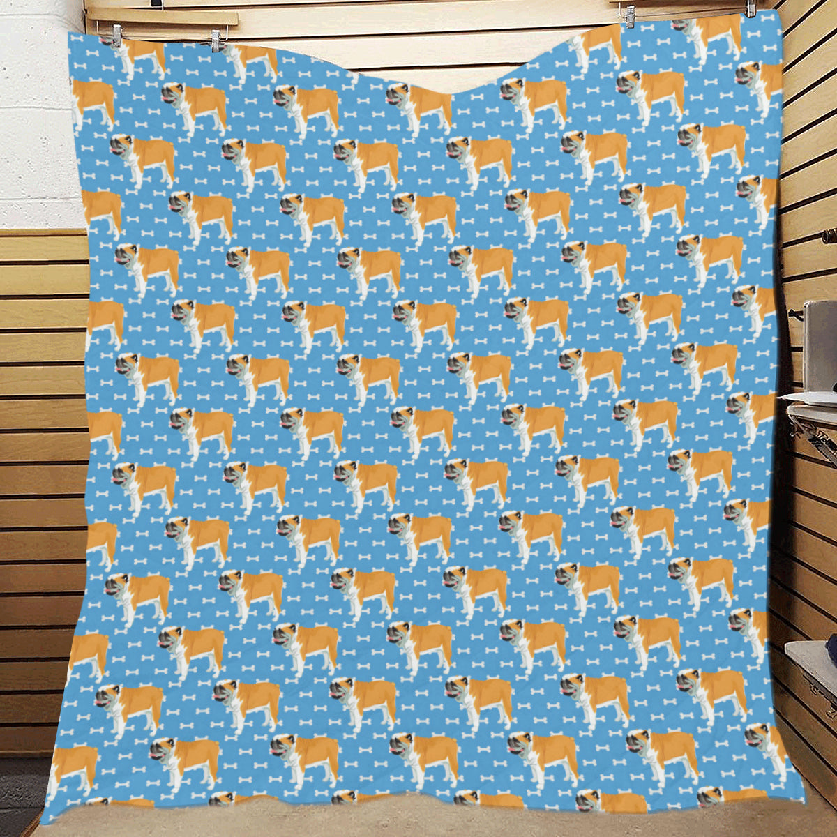 Bulldogs Pattern Print Design 06 Premium Quilt