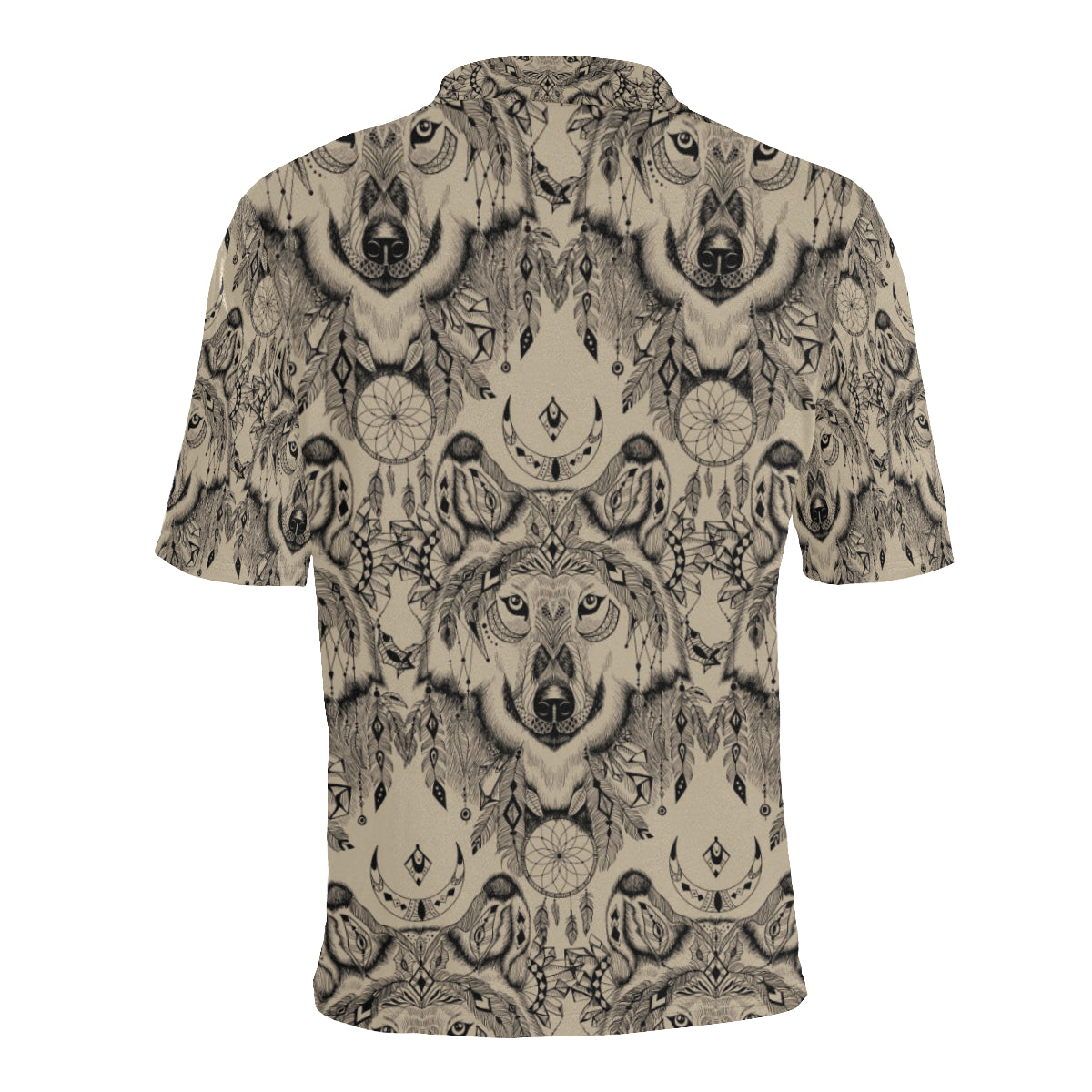 Indian Boho Wolf Men Polo Shirt