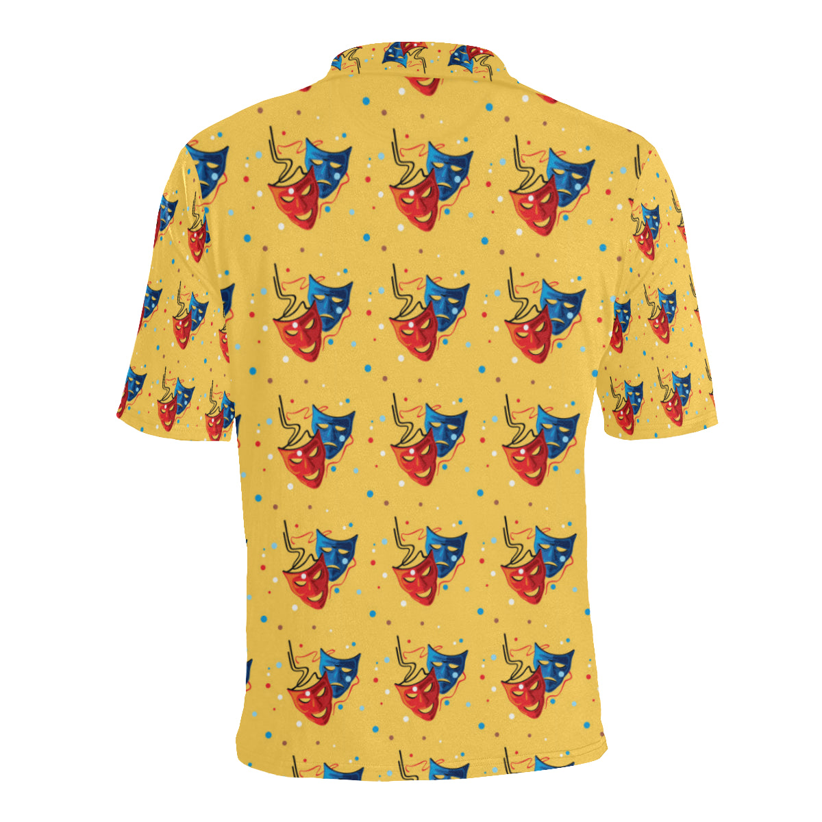 Acting Mask Pattern Print Design 02 Men Polo Shirt