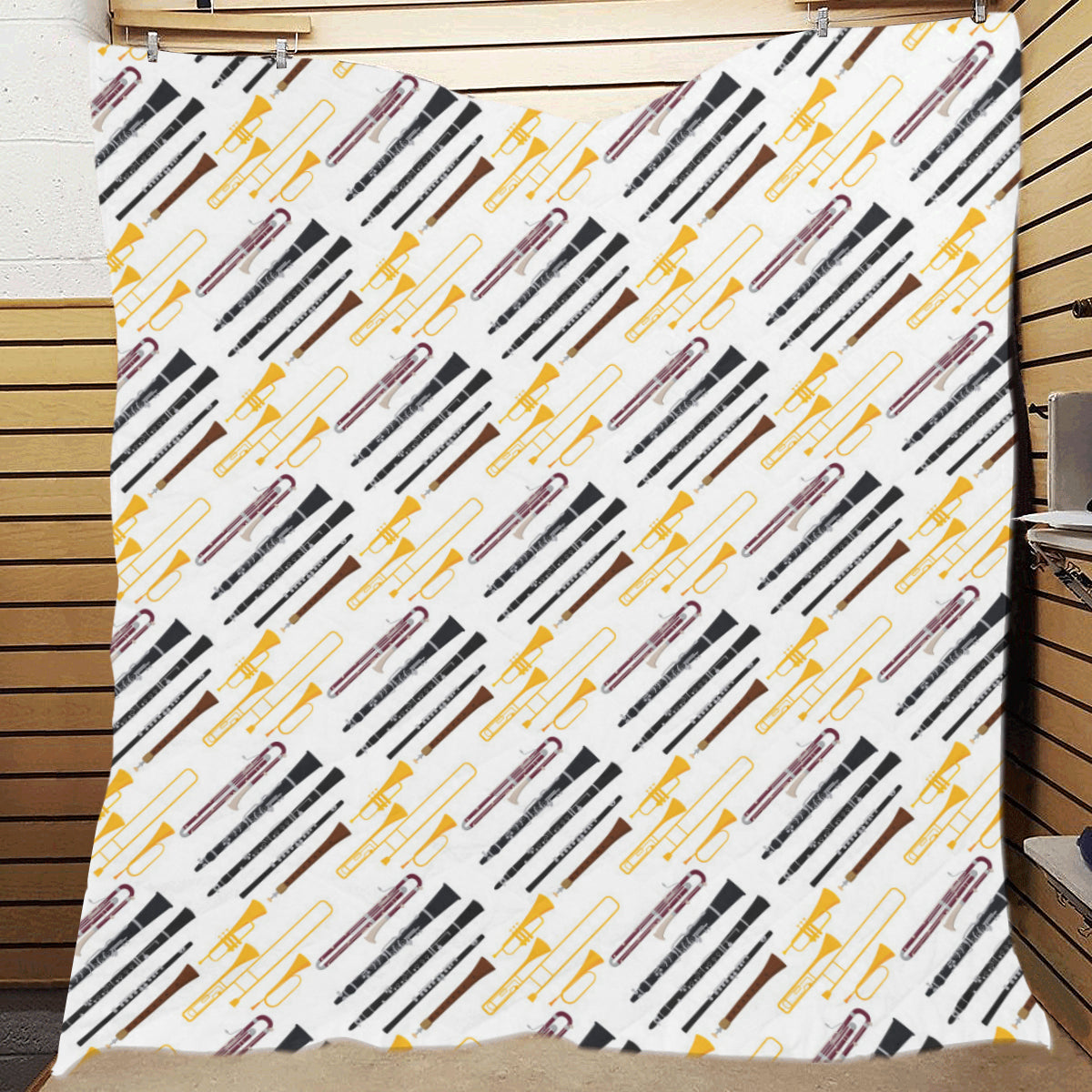 Clarinet Pattern Print Design 01 Premium Quilt