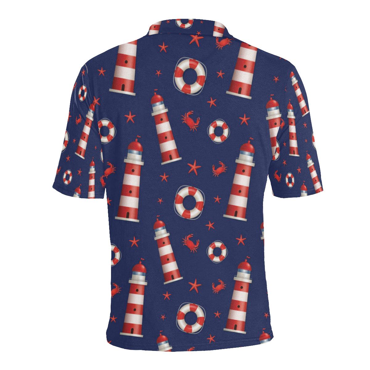Nautical Pattern Print Design A03 Men Polo Shirt