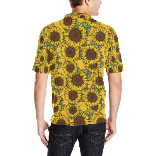 Sunflower Pattern Print Design SF04 Men Polo Shirt