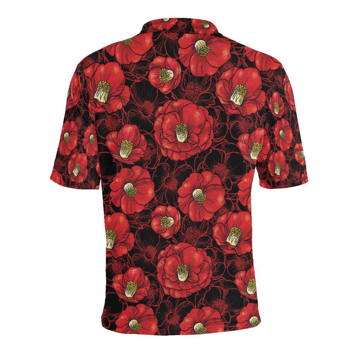 Camellia Pattern Print Design CM06 Men Polo Shirt