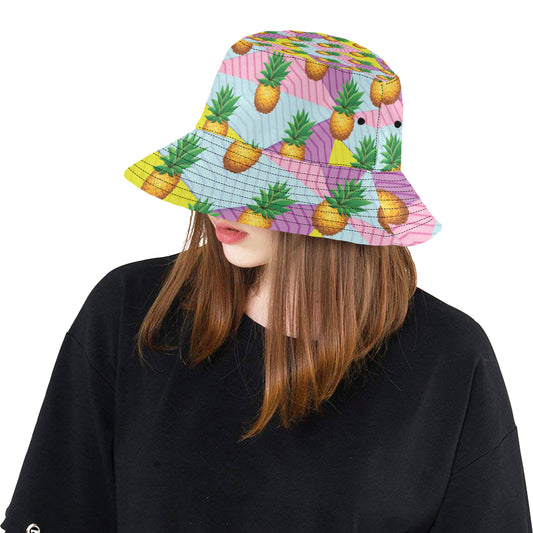 Pineapple Pattern Print Design PP05 Unisex Bucket Hat