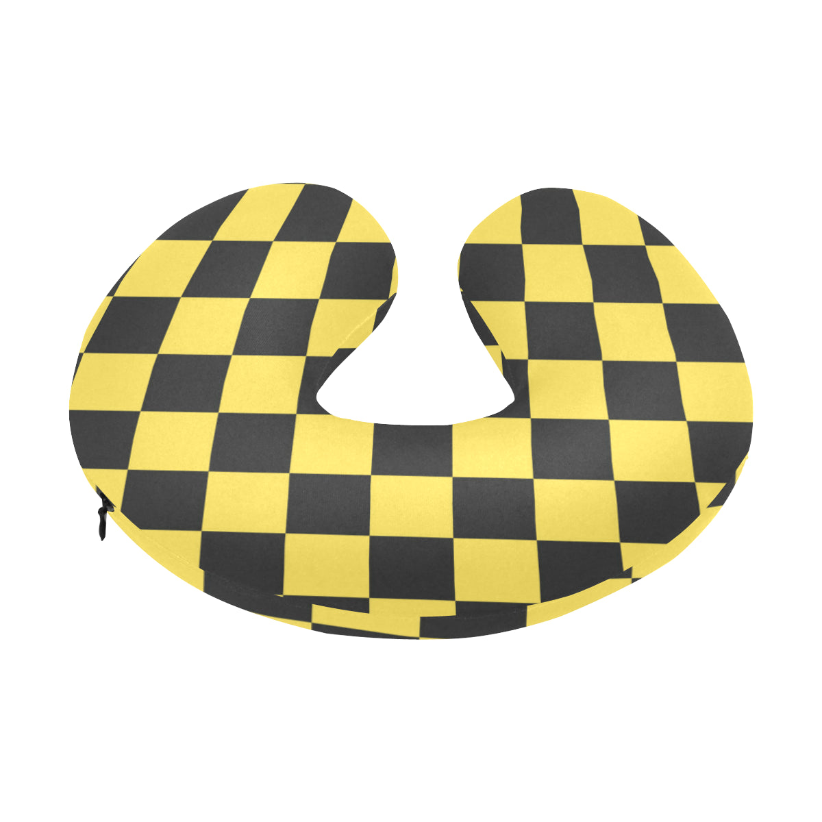 Checkered Yellow Pattern Print Design 03 U-Shaped Travel Neck Pillow