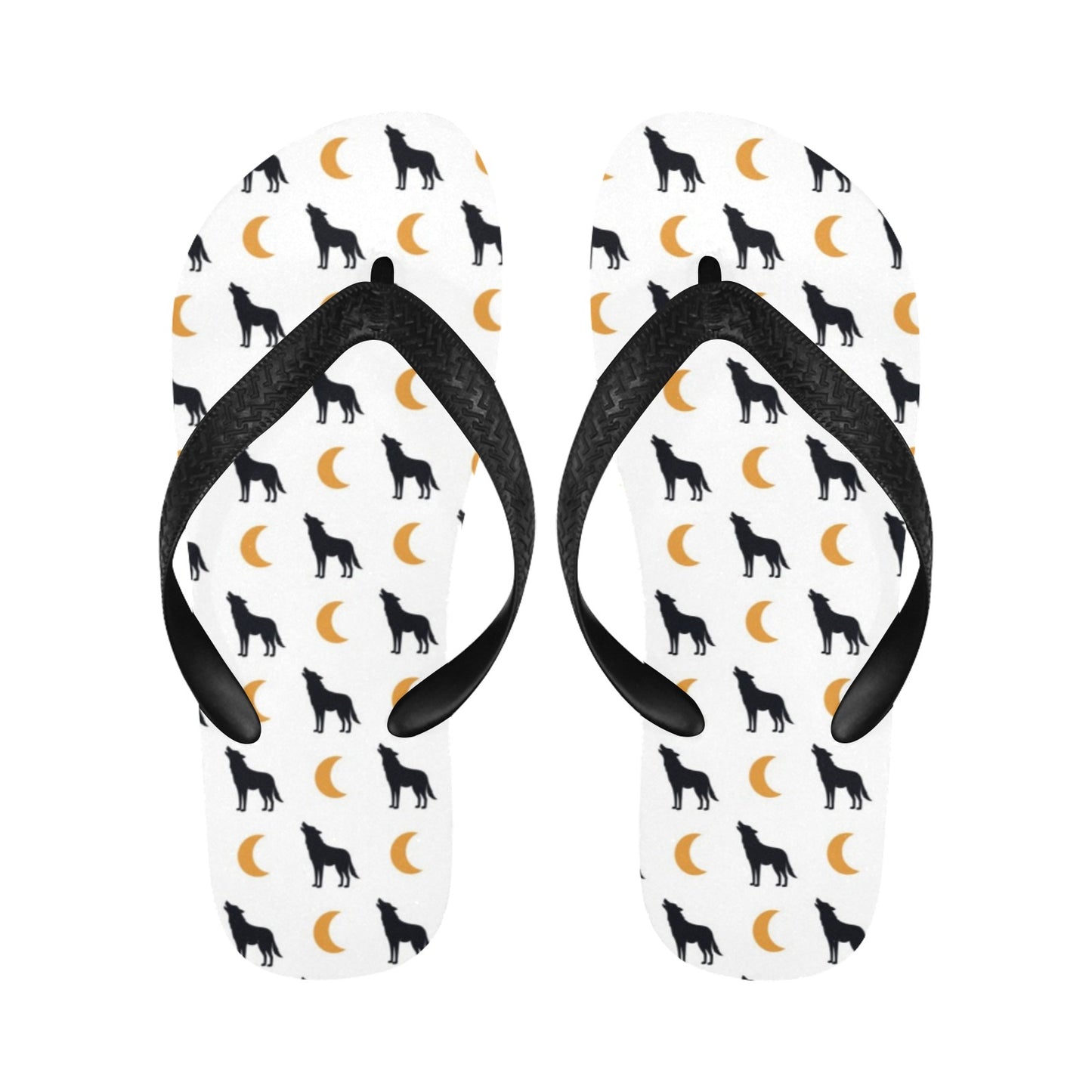Wolf Moon Print Design LKS302 Flip Flops