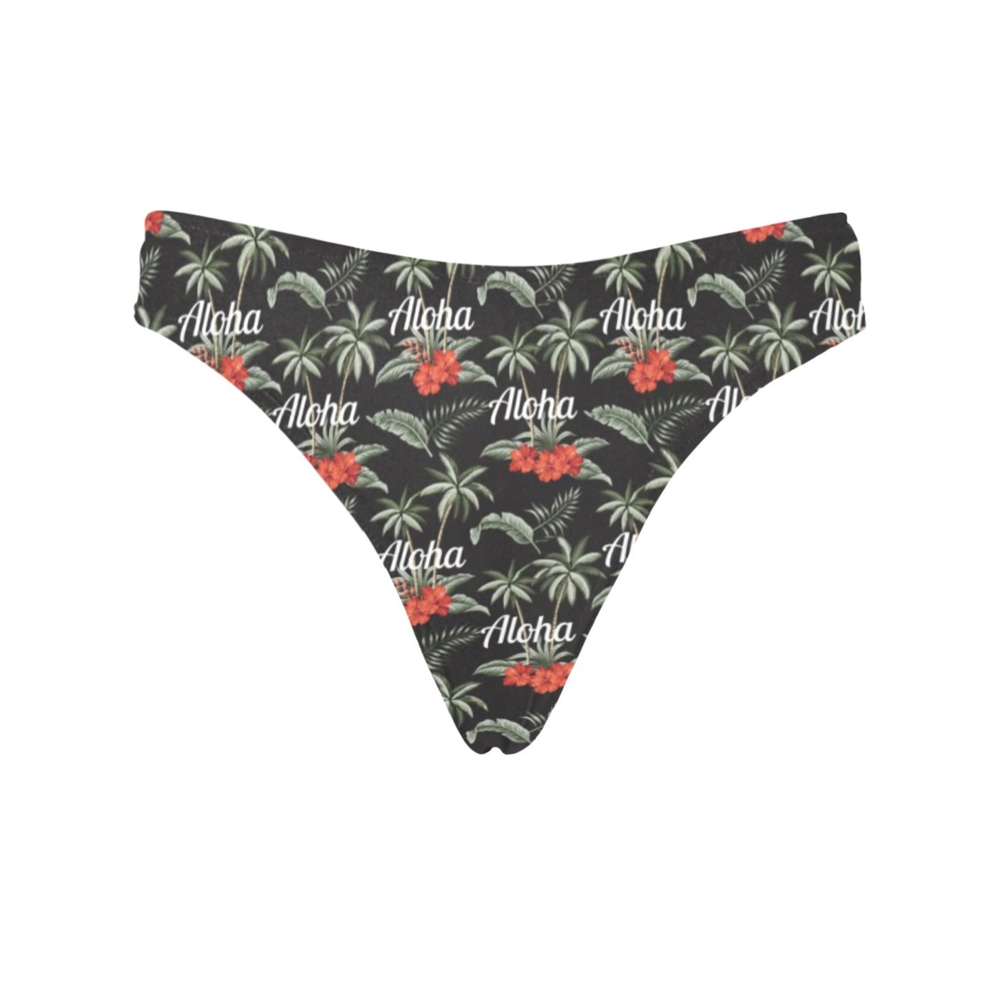 Aloha Palm Tree Design Themed Print Women's Thongs