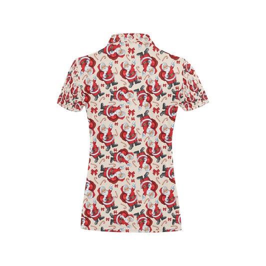 Santa Christmas Themed Print Design LKS302 Women's Polo Shirt