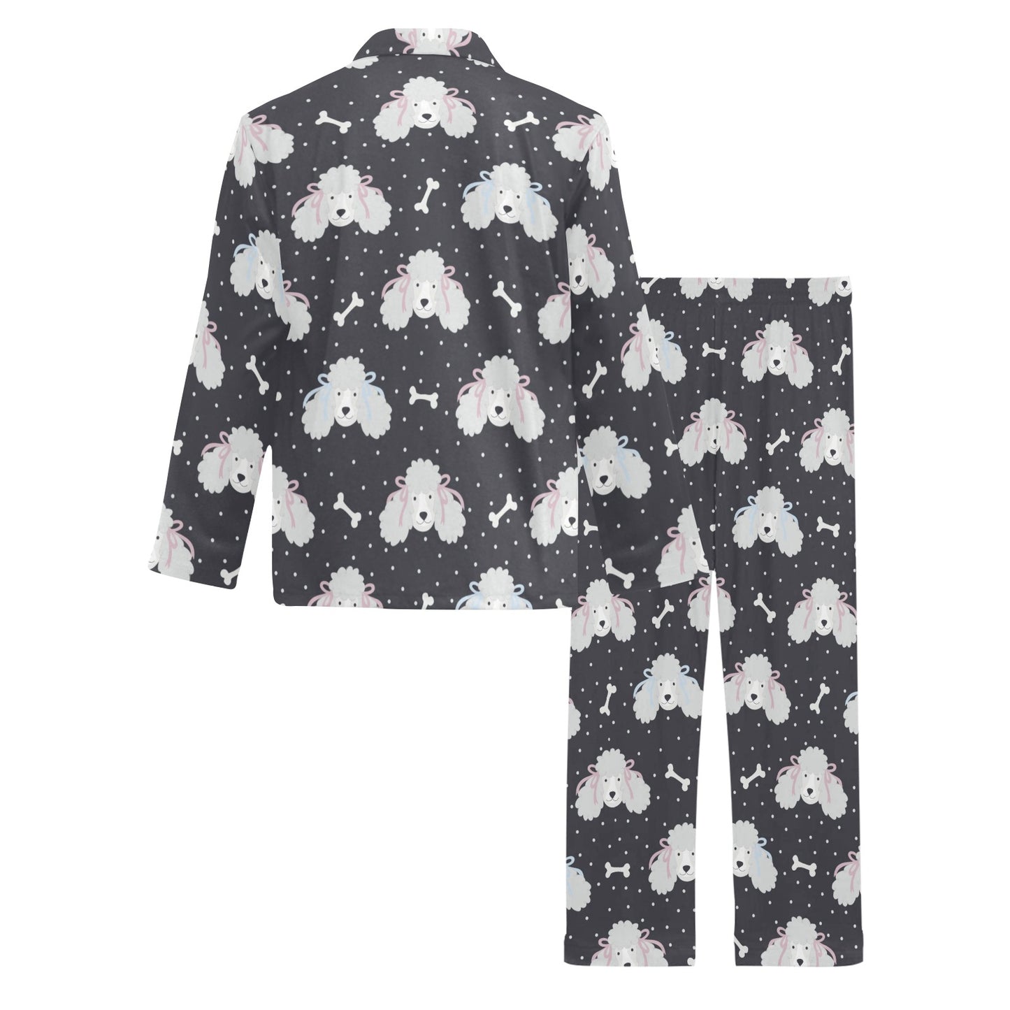 Poodle Pattern Print Design A03 Men's Long Pajama Set