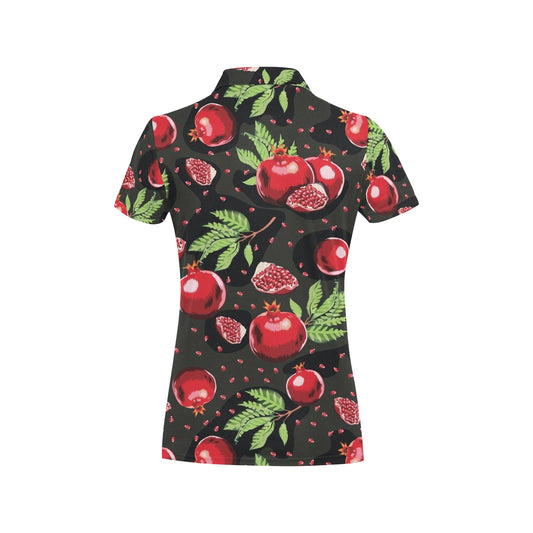 Pomegranate Pattern Print Design PG06 Women's Polo Shirt