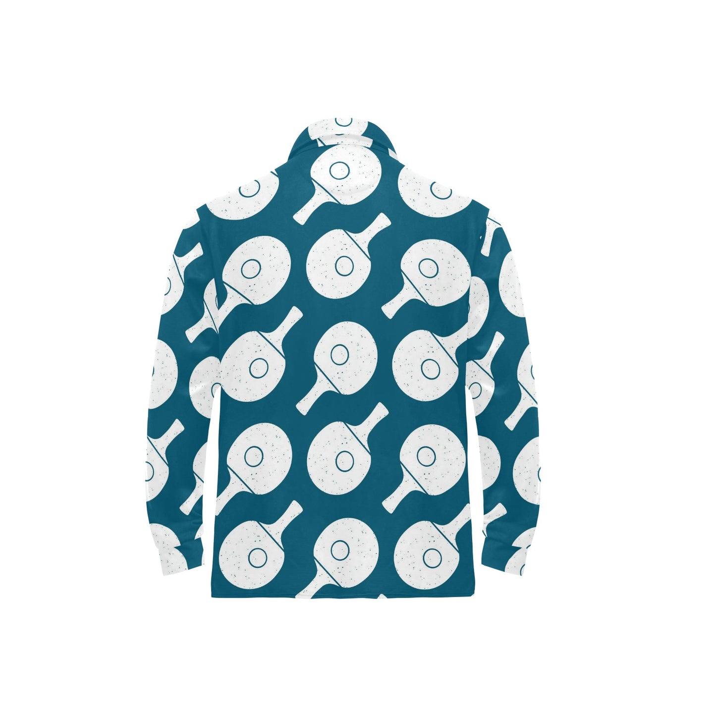 Ping Pong Pattern Print Design A02 Long Sleeve Polo Shirt For Men's