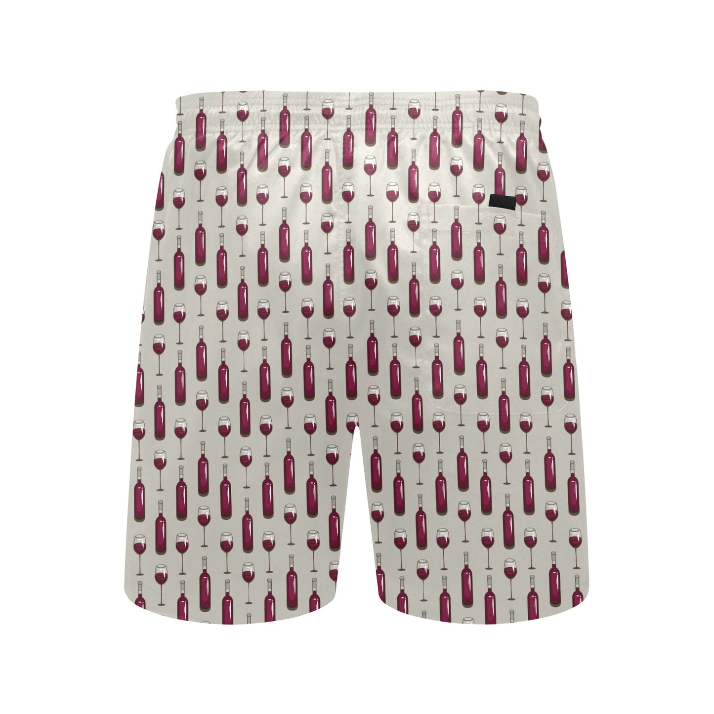 Wine Bottle Pattern Print Men's Swim Trunks Beach Shorts