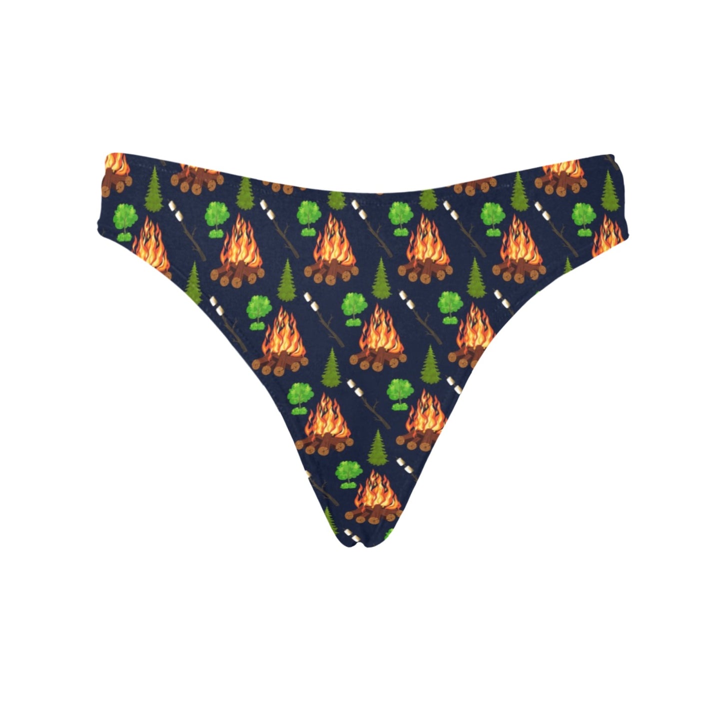 Camfire marshmallow Camping Design Print Women's Thongs