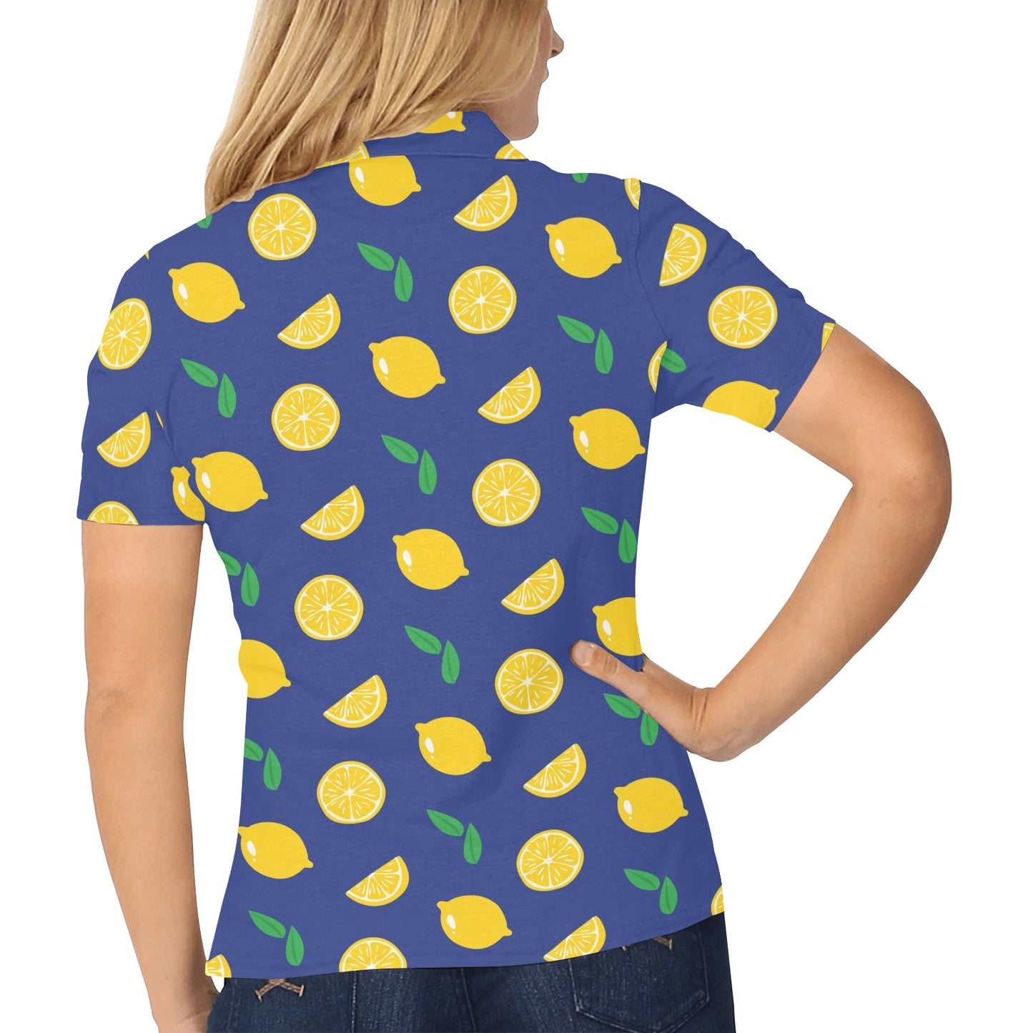 Citrus Pattern Print Design 02 Women's Polo Shirt
