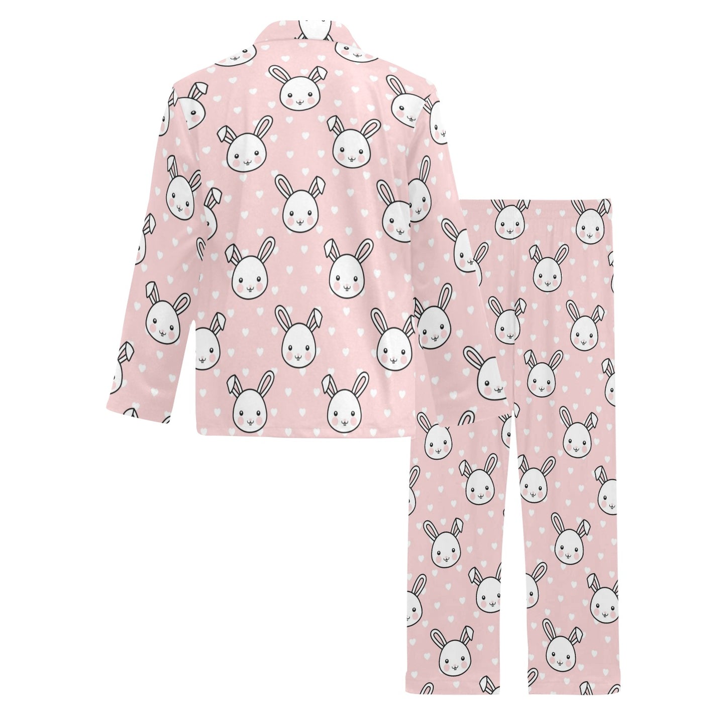Rabbit Pattern Print Design RB02 Men's Long Pajama Set