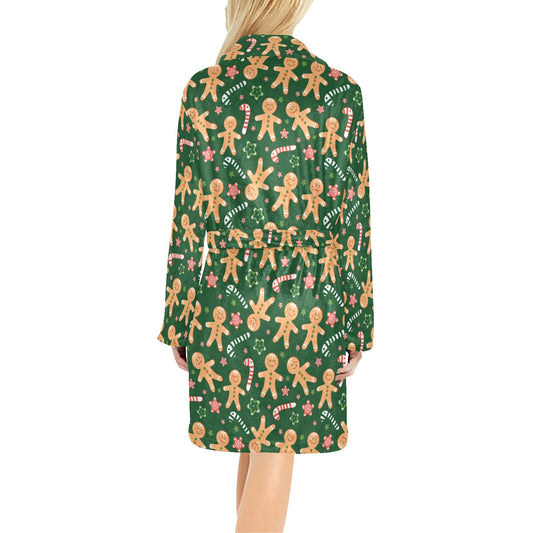 Gingerbread Pattern Print Design 04 Women's Fleece Robe