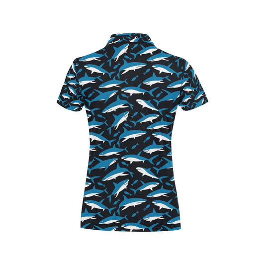 Shark Print Design LKS303 Women's Polo Shirt