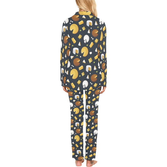 Cheese Pattern Print Design 03 Women's Long Pajama Set